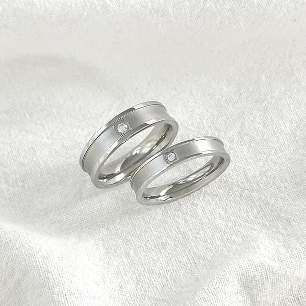 띵니 써지컬 매트 스퀘어 큐빅 각인 반지 실버 3.5mm 미국5호 1개