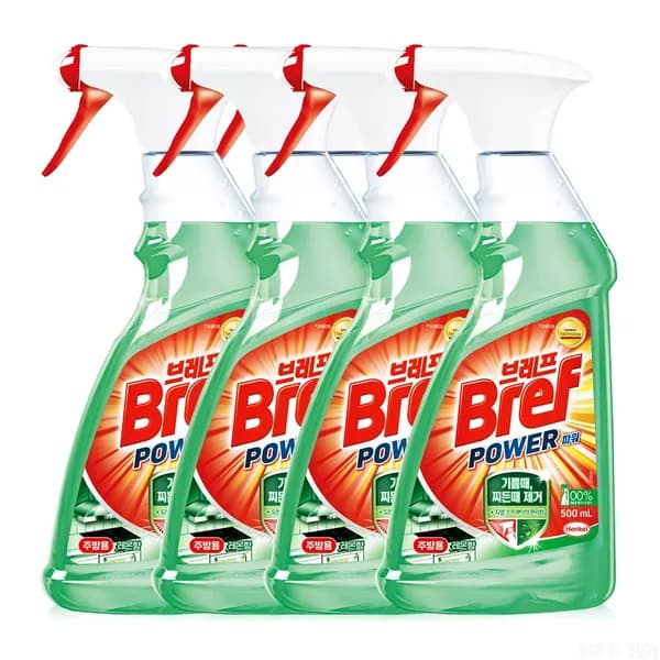 브레프 파워 주방용 세정제 레몬향 500ml 4개