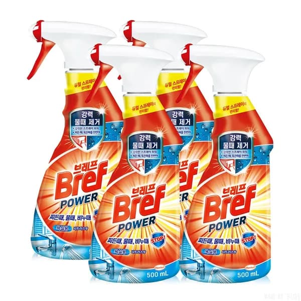 브레프 파워 욕실용 세정제 시트러스향 500ml 4개