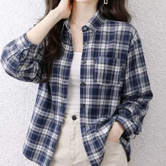 클래식 체크 남방 네이비 FREE 1개 10,900원
