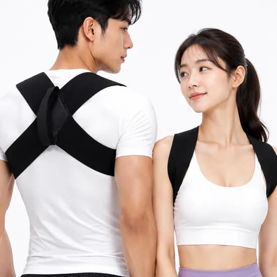 KOMFORT 바른자세 밴드 XL사이즈 블랙 넓은 벨트 2개