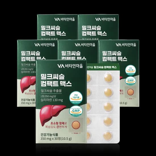 비타민마을 밀크씨슬 컴팩트 맥스 350mg 30정 6개