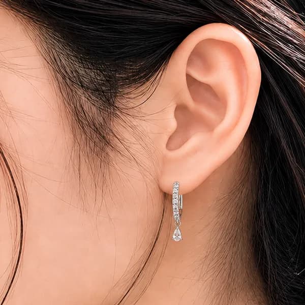 큐빅 드롭 후프 귀걸이 N081904 실버 16mm 1쌍 11,700원