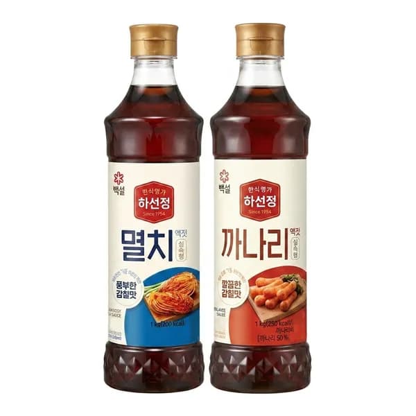 백설 하선정 까나리액젓 1kg + 멸치액젓 1kg 실속형 2개