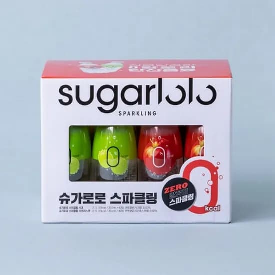 슈가로로 스파클링 버라이어티팩 사과 샤인머스켓 350ml 12개입 1세트