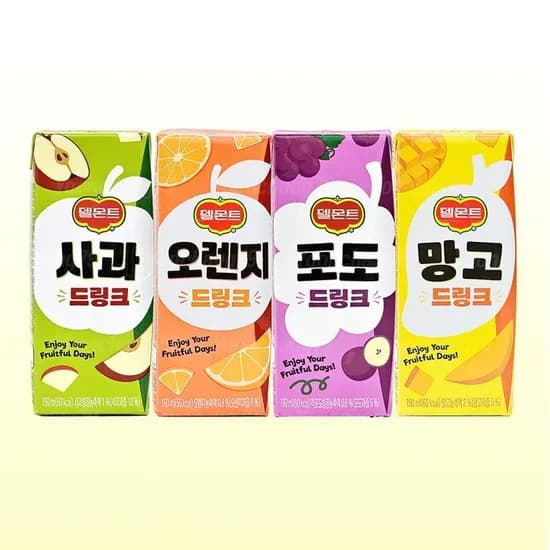 델몬트 드링크 혼합세트 오렌지 6개 포도 6개 망고 6개 사과 6개 190ml 24개 11,110원