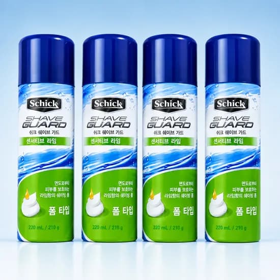 쉬크 쉐이브가드 센서티브 라임 폼 220ml 4개