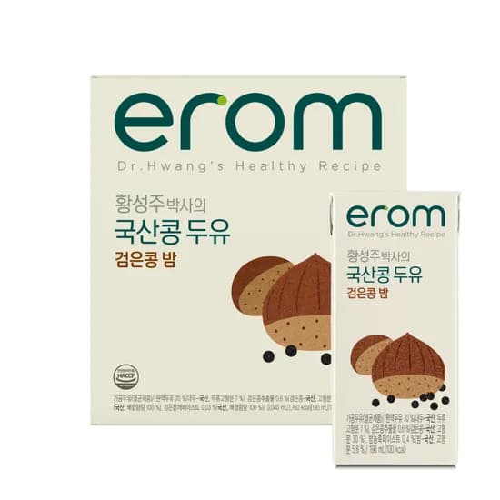 이롬 황성주박사의 국산콩 두유 검은콩 밤 190ml 16개