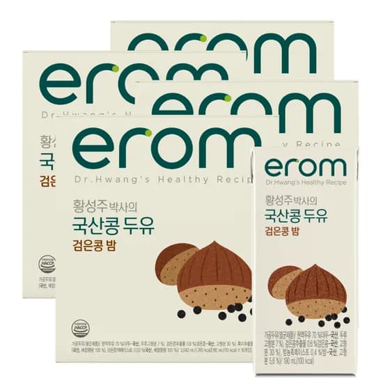 이롬 황성주박사의 국산콩 두유 검은콩 밤 190ml 64개