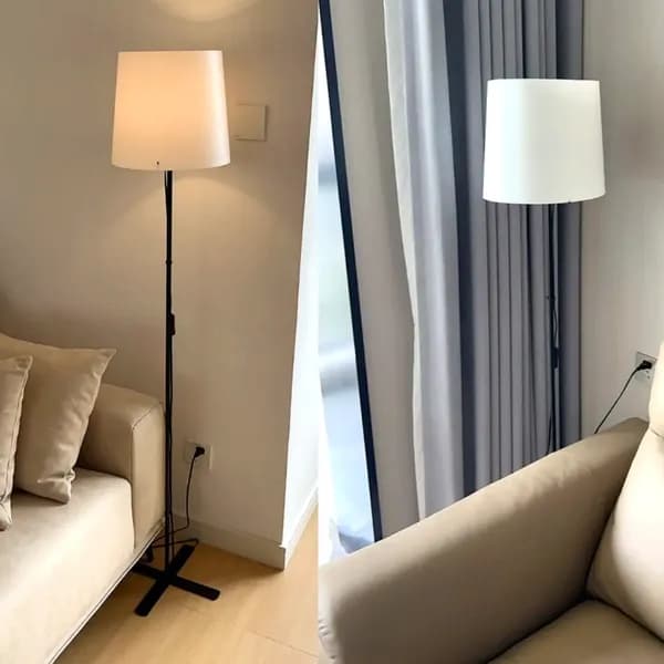 이케아 발라스트 LED 장스탠드 블랙 전구색 1개