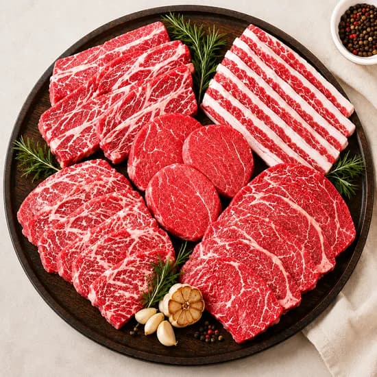구이용 소고기 모둠, 1kg, 1박스