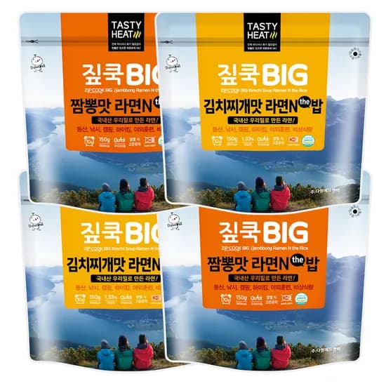 짚쿡 비화식 발열도시락 라밥 짬뽕맛 2개 외 김치찌개맛 2개 150g 1세트