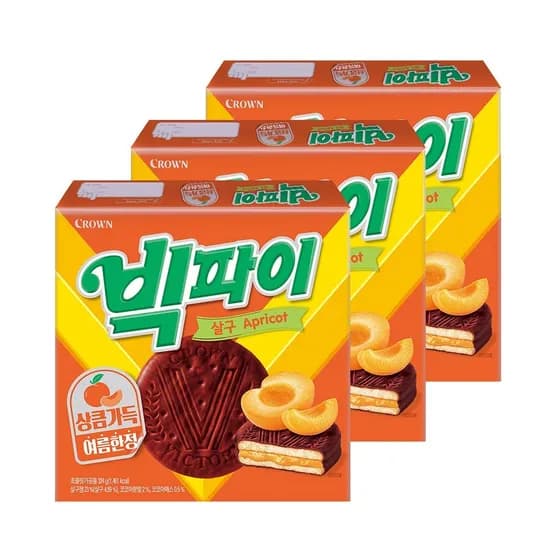 크라운 빅파이 살구 324g 3개