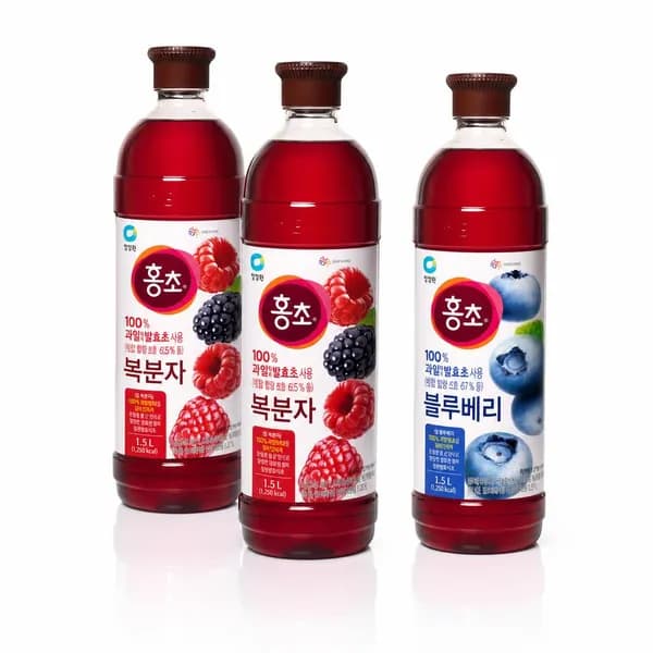 청정원 마시는 홍초 복분자 2병 + 블루베리 1병 세트 1.5L 3개