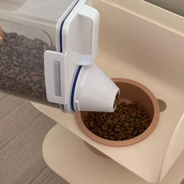 강아지 고양이 사료 보관통, 사료스푼, 2.5L, 1개