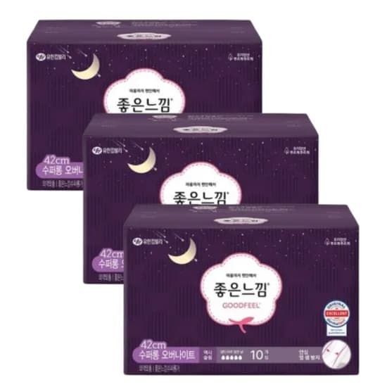 좋은느낌 오리지널 수퍼롱 오버나이트 생리대 10개입 3팩