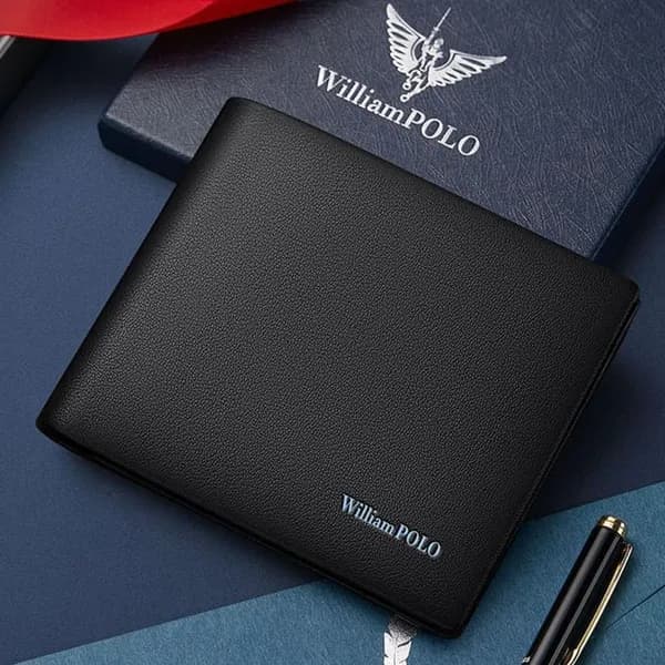 WilliamPOLO 남성용 가죽 반지갑 블랙 42,660원