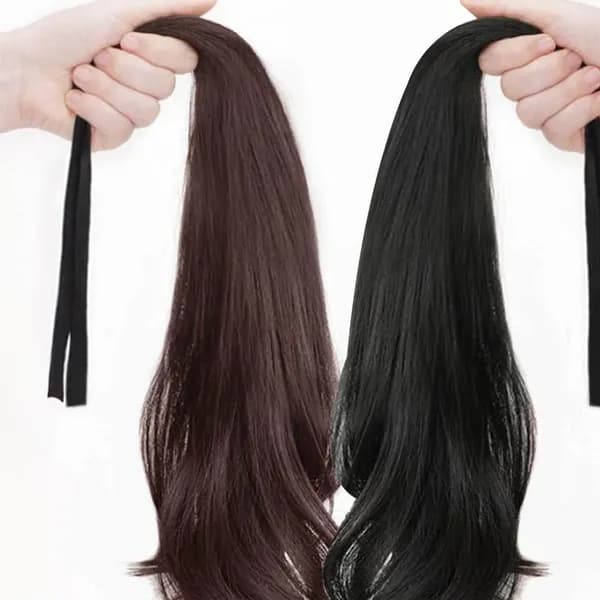포니테일 부분가발 웨이브 다크브라운 30cm ONE 1개