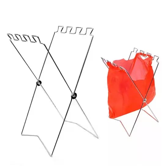 헬스와미 접이식 쓰레기 봉투 거치대, 실버, 50cm, 1개
