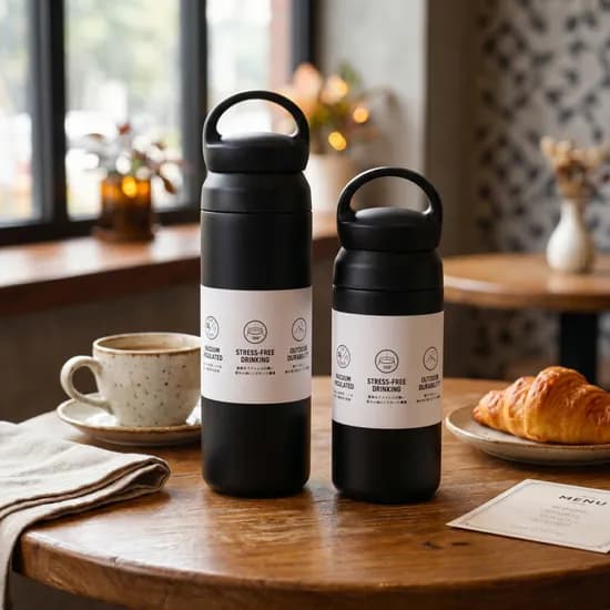 SUSUON 스텐 손잡이 텀블러, 블랙, 500ml, 1개