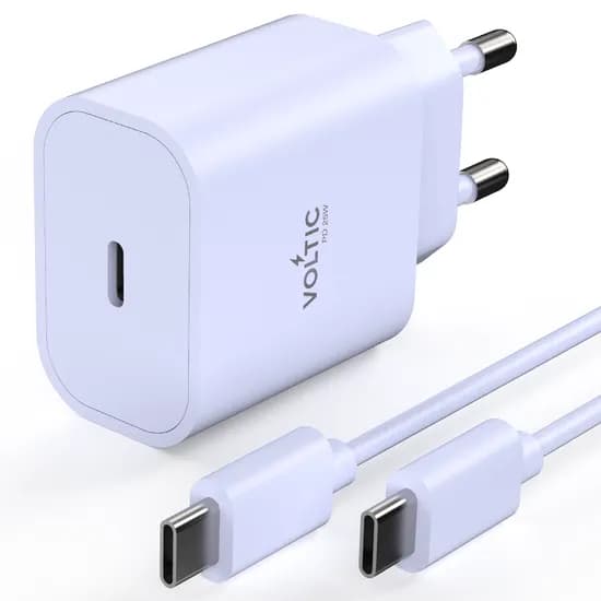 볼틱 컬러플 C타입 초고속충전기 PD25W C to C 60W 케이블 포함 1m 라벤더 1개