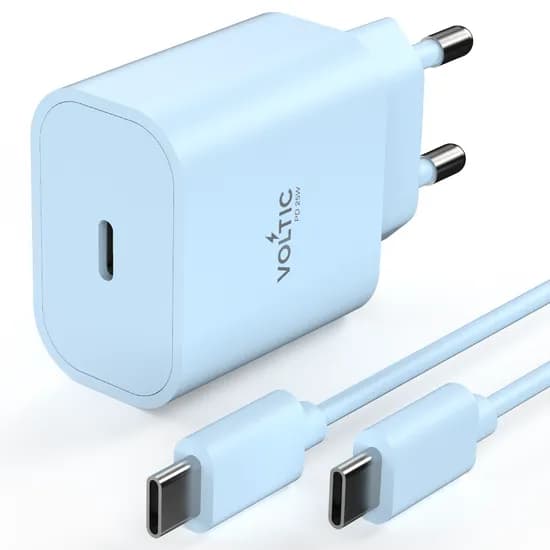 볼틱 컬러플 C타입 초고속충전기 PD25W C to C 60W 케이블 포함 1m 블루 1개