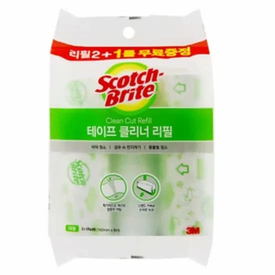 3M 스카치브라이트 테이프 클리너 리필 대형 그린 160x8mm 3롤 1세트