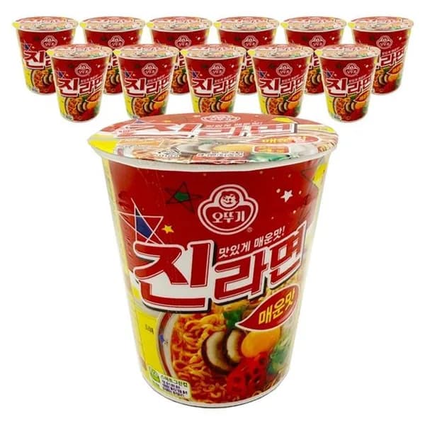 오뚜기 진라면 매운맛 소컵 65g 12개