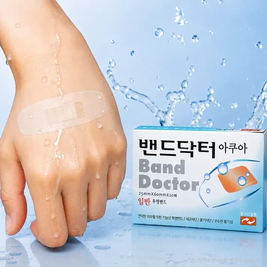 밴드닥터 아쿠아 일반 투명밴드 25mmx60mm 10매입 1개