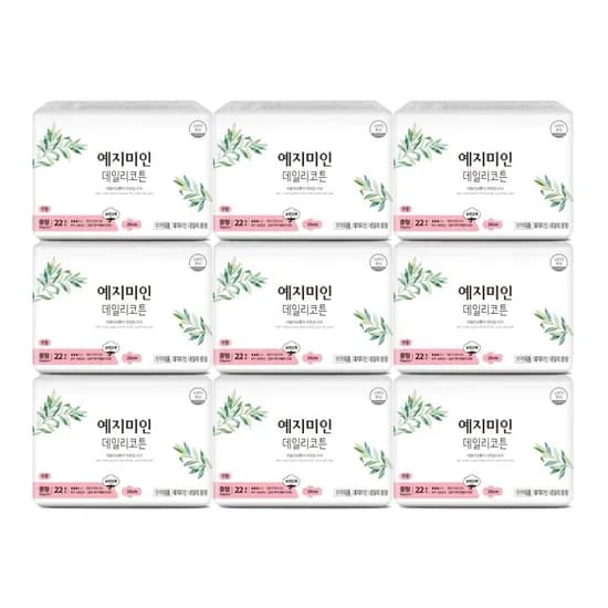 예지미인 데일리코튼 생리대 중형 22개입 9팩 29,890원