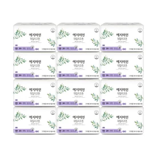 예지미인 데일리코튼 생리대 대형 20개입 9팩