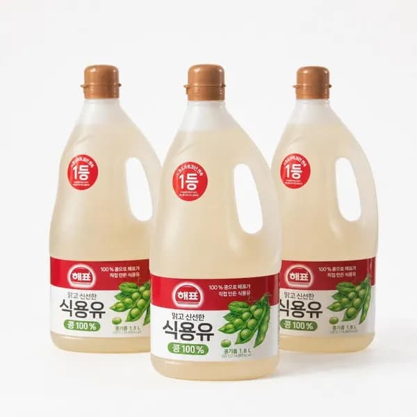 해표 식용유 콩기름 1.8L 3개
