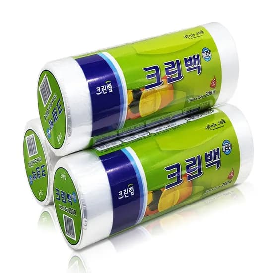 크린랩 크린롤백 위생롤백 소 17x25cm 200매 3개