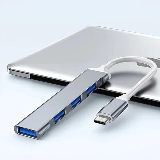 USB 멀티포트 4포트 C타입 USB타입 그레이 USB타입 실버 C타입 1세트