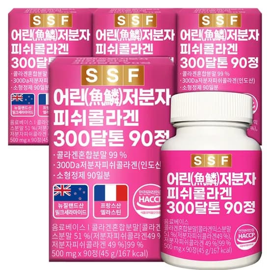 순수식품 300달톤 저분자 피쉬 콜라겐 90정 4박스
