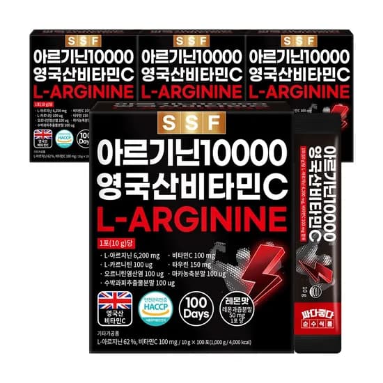 순수식품 아르기닌 10000 영국산 비타민C 100포 4박스