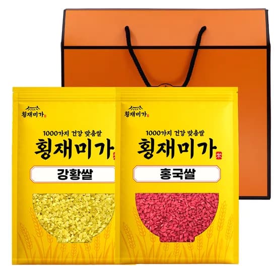 횡재미가 정성 컬러쌀 선물세트 홍국쌀 외 1종 2kg 1박스