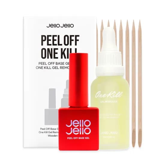 젤로젤로 필 오프 원킬 세트 베이스젤 10ml 1개 리무버 30ml 1개 1세트