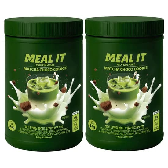 밀잇 식단관리 단백질 쉐이크 말차초코쿠키맛 560g 2개