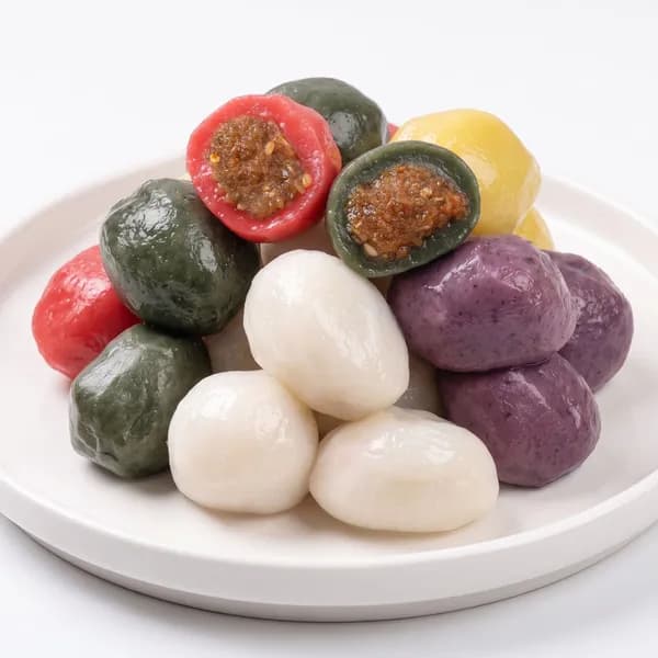 시루조아 무착색료 오색 찹쌀 송편 500g 1팩