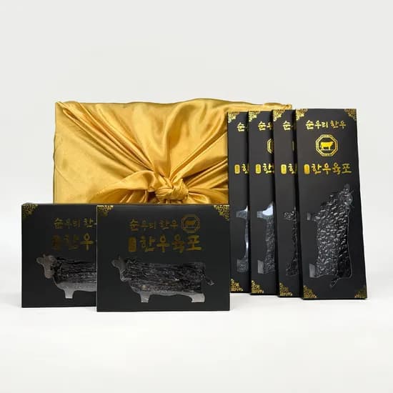 순우리 한우육포 명절 선물세트 오리지널 4개 견과 2개 480g 1개