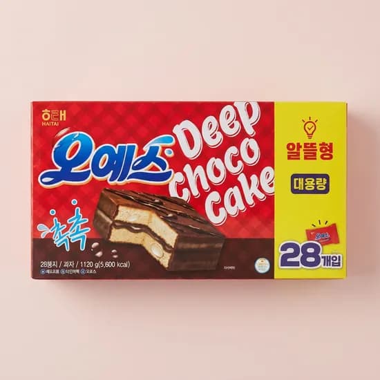 해태제과 오예스 딥초코케이크 28개입 1개