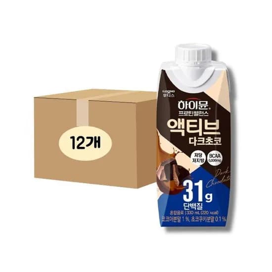 하이뮨 프로틴밸런스 액티브 다크초코 330ml 12개