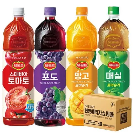 델몬트 1.5L 주스 4종 토마토 포도 망고 매실 4페트