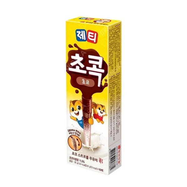 동서식품 제티 초콕 초코렛맛 우유 콕 쿠키앤쵸코 초코빨대 10T 1개