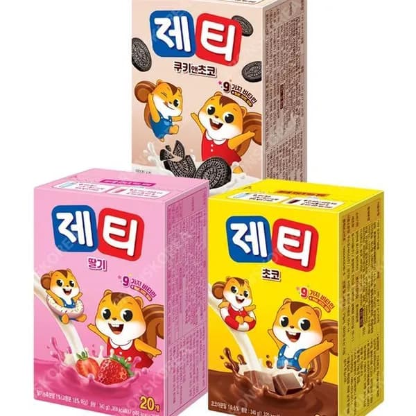 동서식품 제티 3종 세트 쿠키앤쵸코 20T + 초코렛 20T + 딸기 20T 총 60T