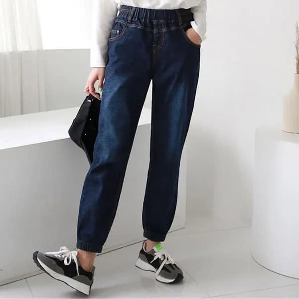 프롬하트 여성 스판 데님 조거팬츠 진청 XL 1개 19,800원