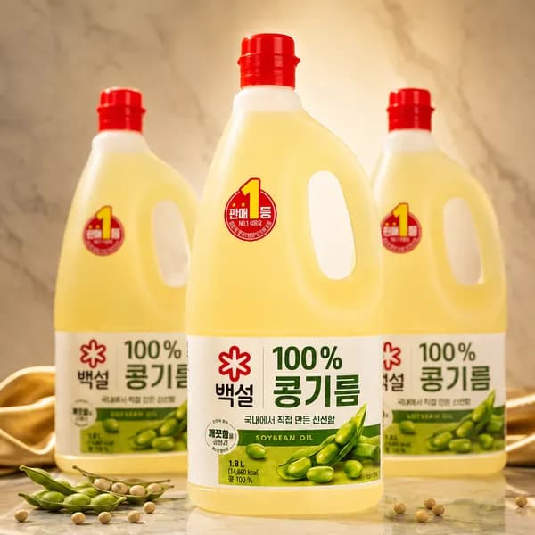 백설 콩기름 1.8L 3개 19,300원