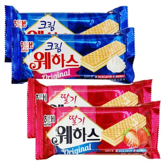 해태제과 웨하스 크림 + 딸기 50g 20개