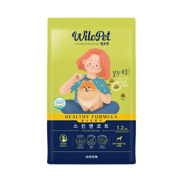 유한양행 윌로펫 말랑육즙 강아지 소프트 사료 피부/피모 1.2kg